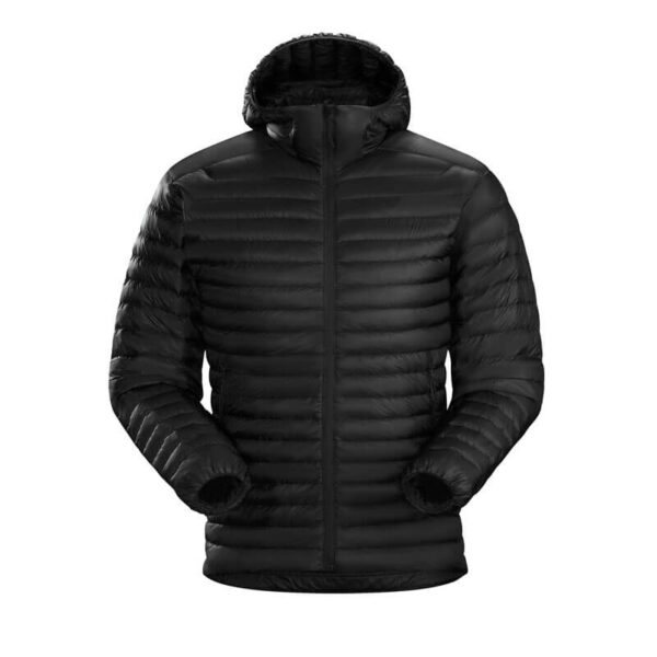 Mens lightweight down jacket with hood