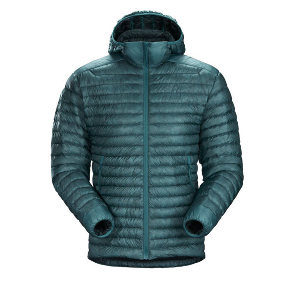Mens lightweight down jacket with hood