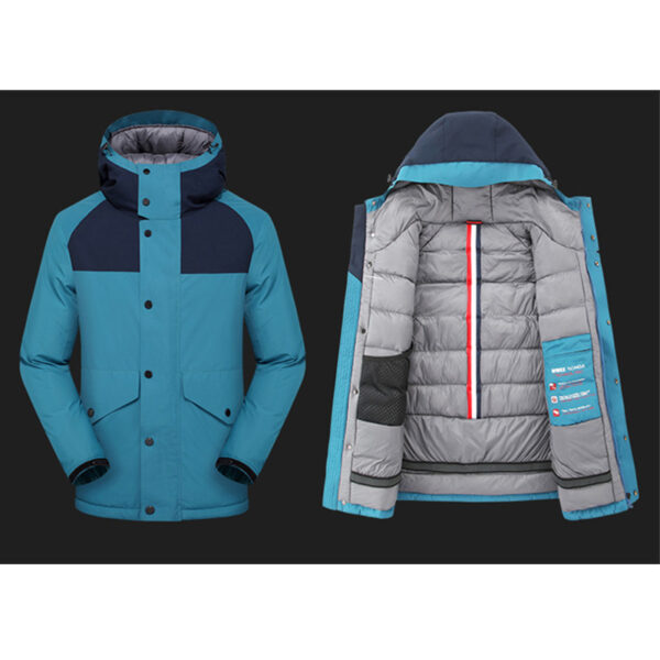 Good quality Men's contrast color windproof and waterproof keep warm outdoor quilted jacket for winter parka jacket men - Image 4
