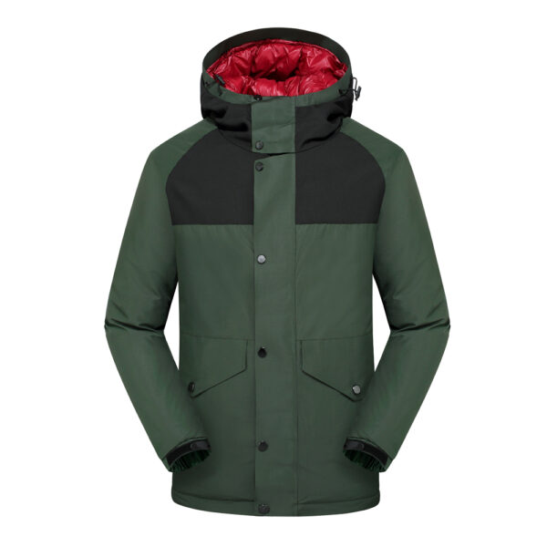 Good quality Men's contrast color windproof and waterproof keep warm outdoor quilted jacket for winter parka jacket men - Image 3
