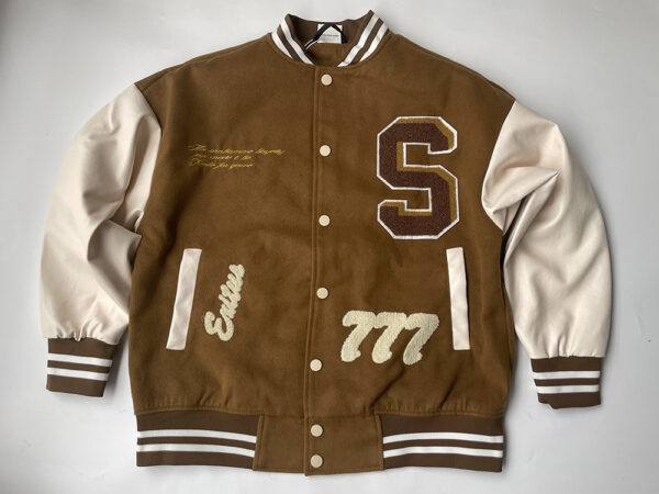 Leather sleeve bomber jacket - Image 5