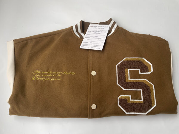 Leather sleeve bomber jacket - Image 7