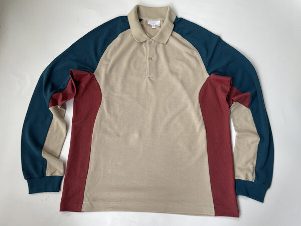 Men's breathable cotton mesh Polo long sleeve T-shirt - Image 4