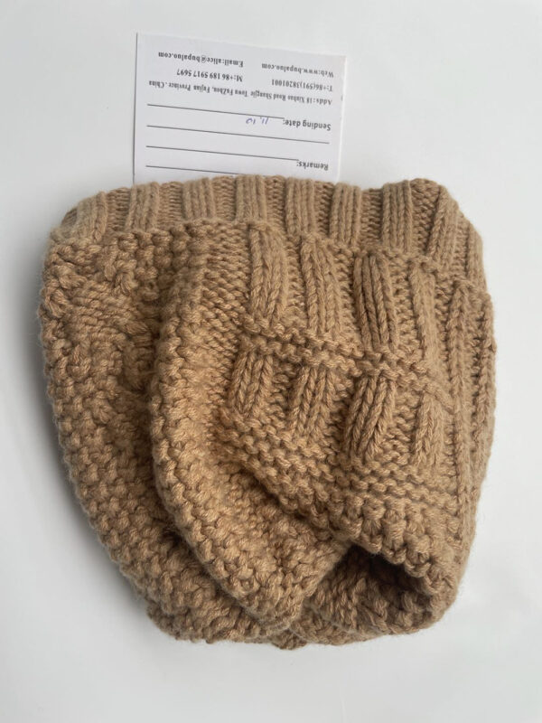 Wholesale wool blending knitted beanie hat - Image 3
