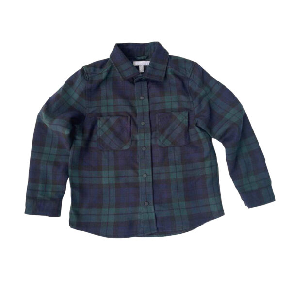 Boy's long sleeve button-up regular fit flannel shirt