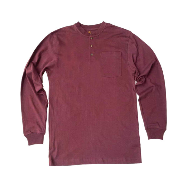 Men’s mixed wool loose fit long sleeve pocket T-shirt
