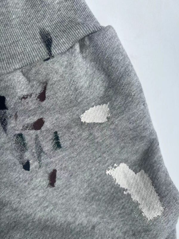 Men’s pullover fashion Vintage Spray printing  Hole pattern France Terry Hoodie - Image 3