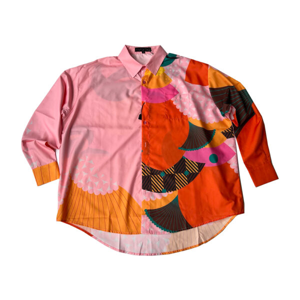 Unisex organic cotton comfortable relaxed loose fit blouse shirt