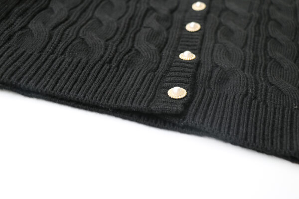 Hot Style Autumn Women Button Pure Color Long Sleeve Knitted Short Sweater Cardigan - Image 3