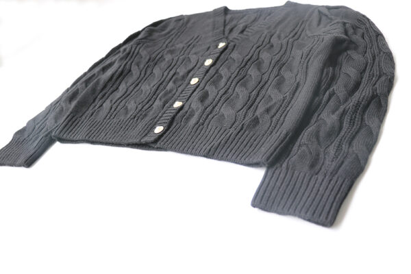 Hot Style Autumn Women Button Pure Color Long Sleeve Knitted Short Sweater Cardigan - Image 6