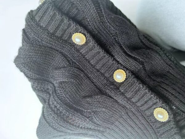 Hot Style Autumn Women Button Pure Color Long Sleeve Knitted Short Sweater Cardigan - Image 2
