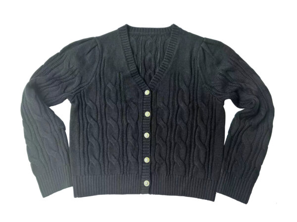 Hot Style Autumn Women Button Pure Color Long Sleeve Knitted Short Sweater Cardigan